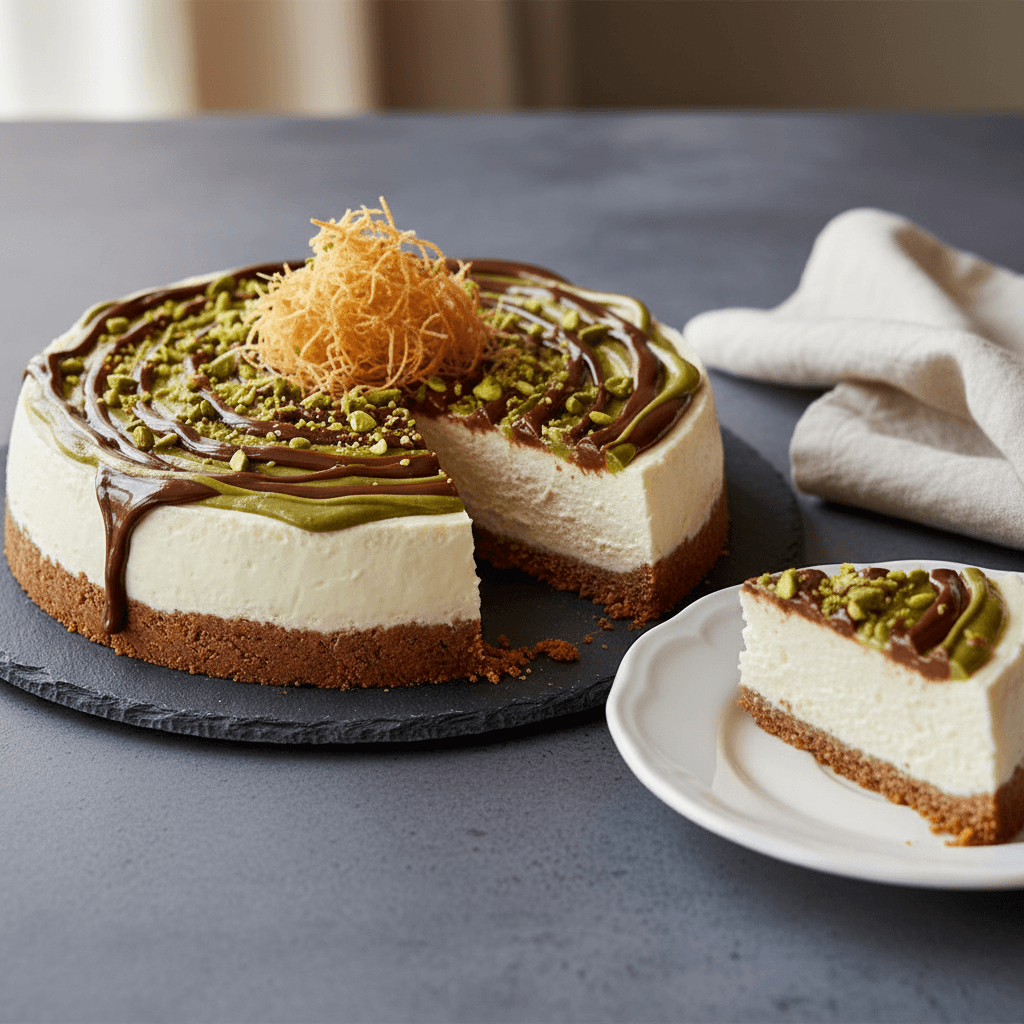 Cheesecake Dubai Chocolate Sans Cuisson