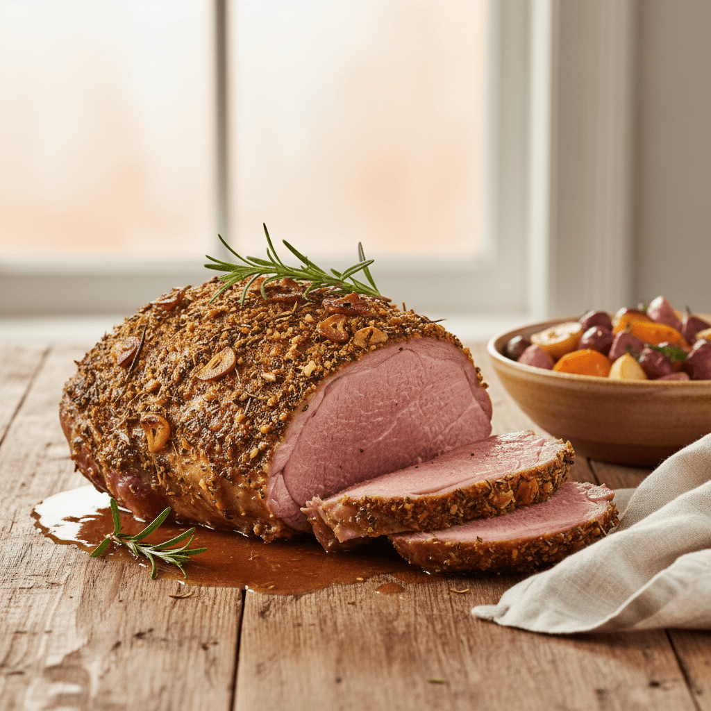 Gigot d'Agneau Rôti aux Herbes de Provence
