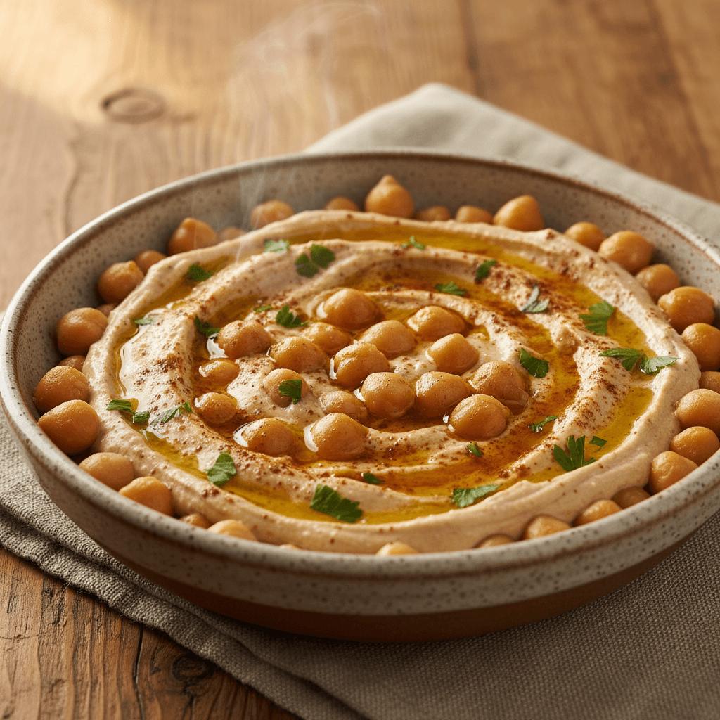 Msabaha — Pois Chiches Tièdes au Tahini Citronné
