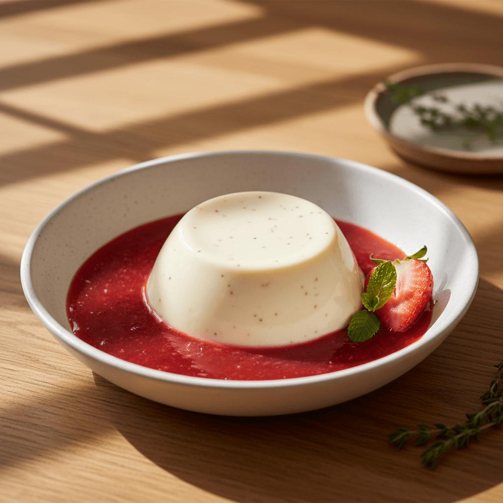 Panna Cotta Vanille et Coulis de Fraises