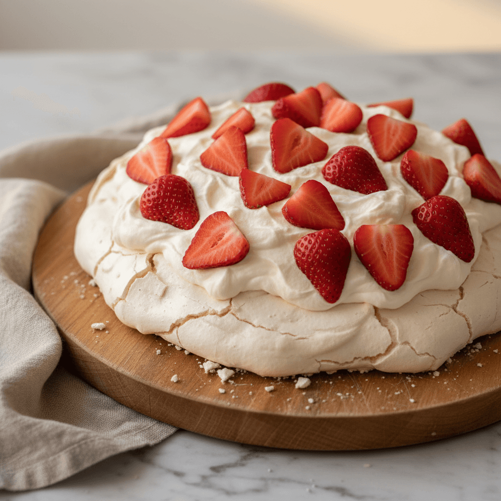 Pavlova Fraises Gariguette et Chantilly