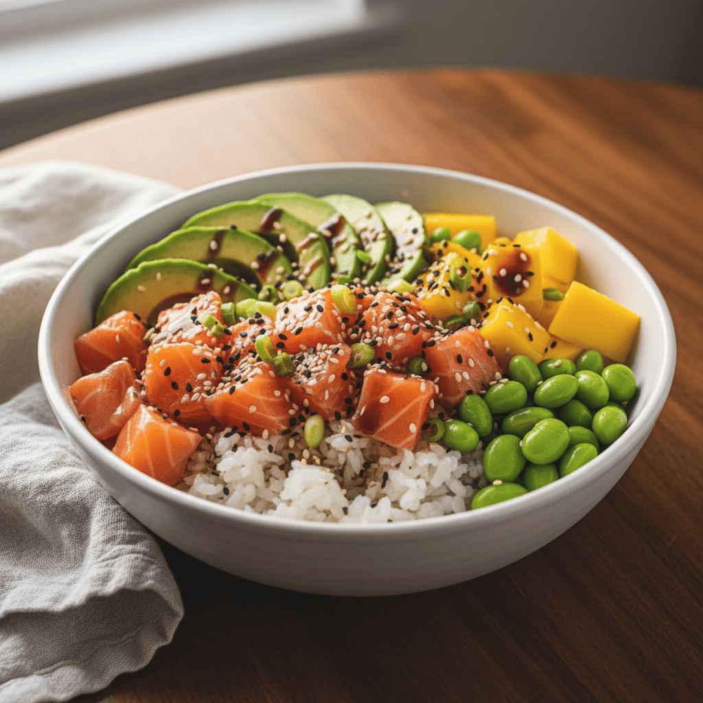 Poke Bowl Saumon Avocat Mangue