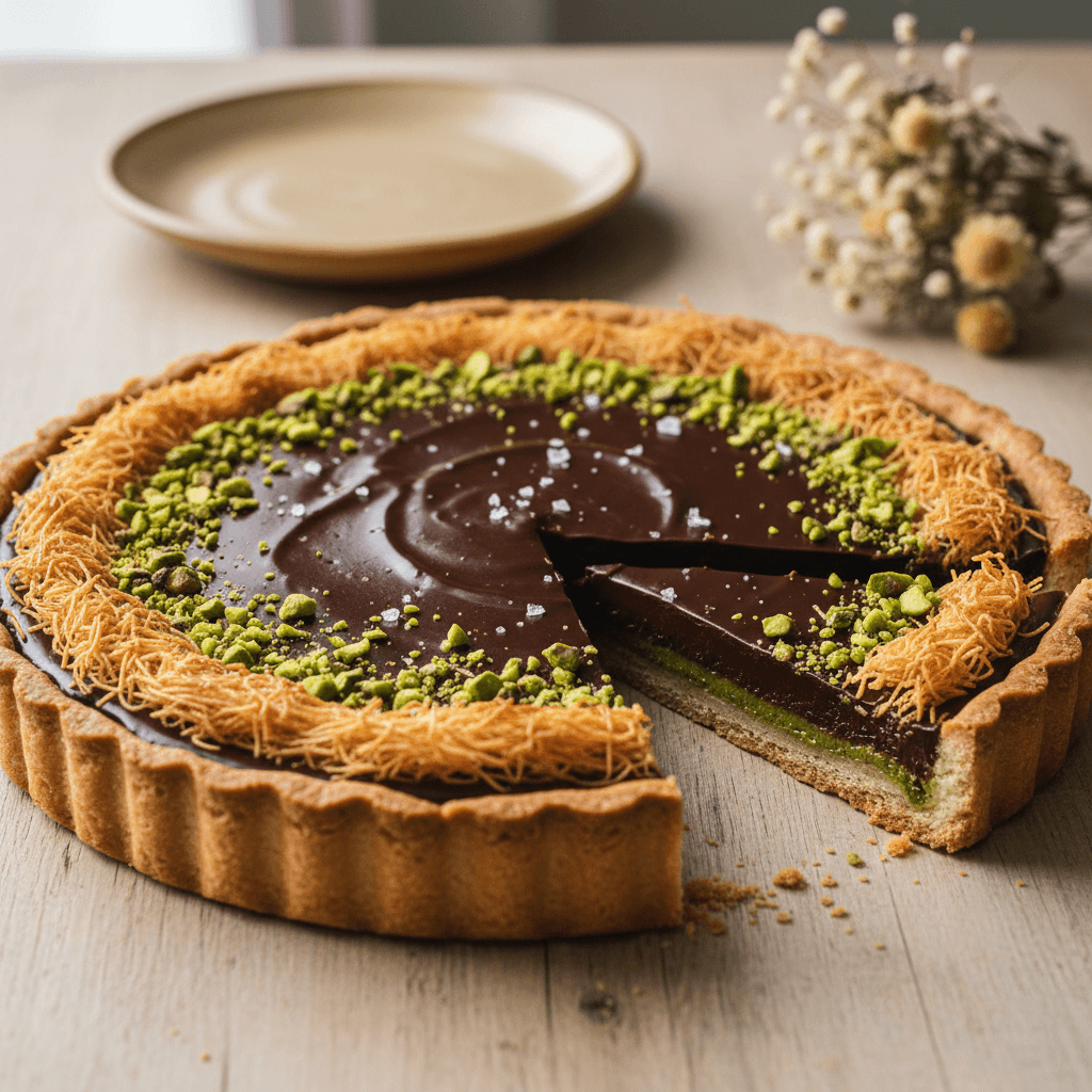 Tarte Dubai Chocolate Pistache-Kadaïf